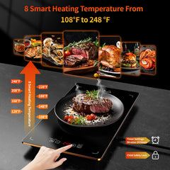 Large 33x15 inch tempered glass warming surface