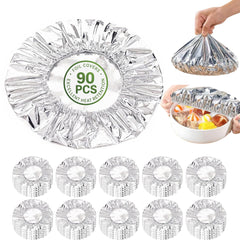 Hewmaw 90Pcs reusable thickened aluminum foil food covers pack