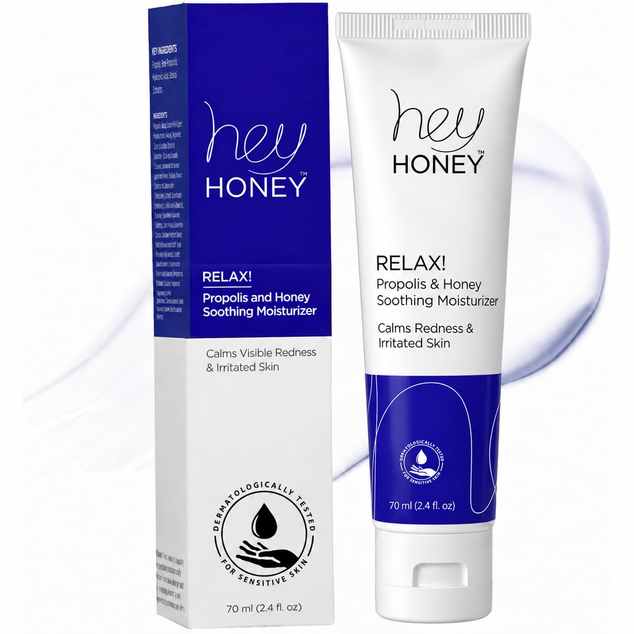 Hey Honey Skincare Relax Instant Rosacea Relief Cream 2.4 oz packaging