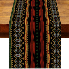 Heyfary African Tribal Table Runner 13x72 inches on table