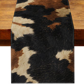 Heyfary faux cowhide table runner for cowboy birthday decor