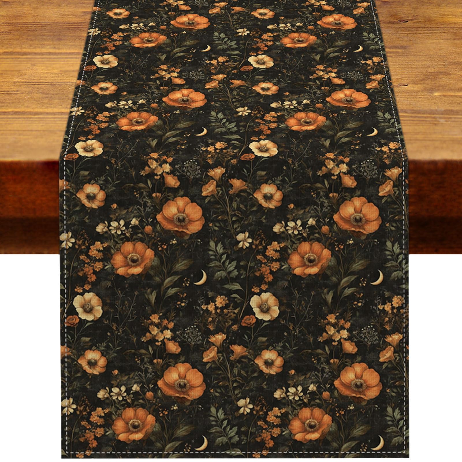 Heyfary Gothic Fall Halloween Table Runner 13 x 72 inches for 4-6 guests