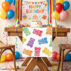 Heyfary gummy candy bear table runner 13x72 inches on display