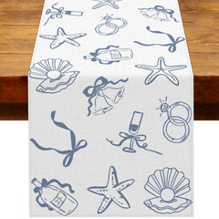 Heyfary seashells and wedding bells table runner 13x72 inches