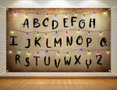 Heyfary Stranger Alphabet Light String Photo Booth Backdrop 110x180cm