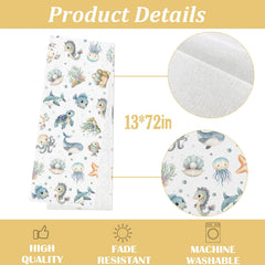 Brightly colored table runner design for sea themed party