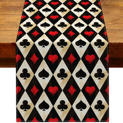 Heyfary vintage casino theme table runner on dining table
