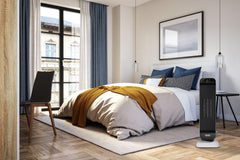 DeLonghi ceramic heater with motorized oscillation for small spaces