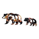 HG Artworks mother bear and baby bear metal wall art pair copper bronze finish