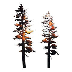 HG Artworks pine trees wall art copper bronze finish