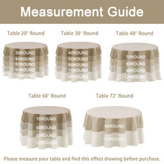 Hiasan round tablecloth white 60 inch fabric close up