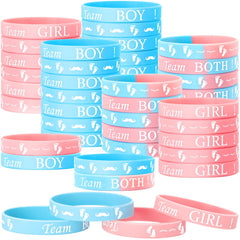 Hicarer gender reveal bracelets 60 pieces blue and pink