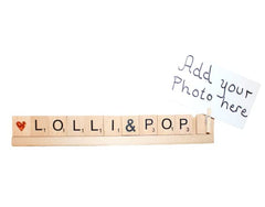 Hiding Place Boutique Lolli and Pop Frame handmade scrabble tiles
