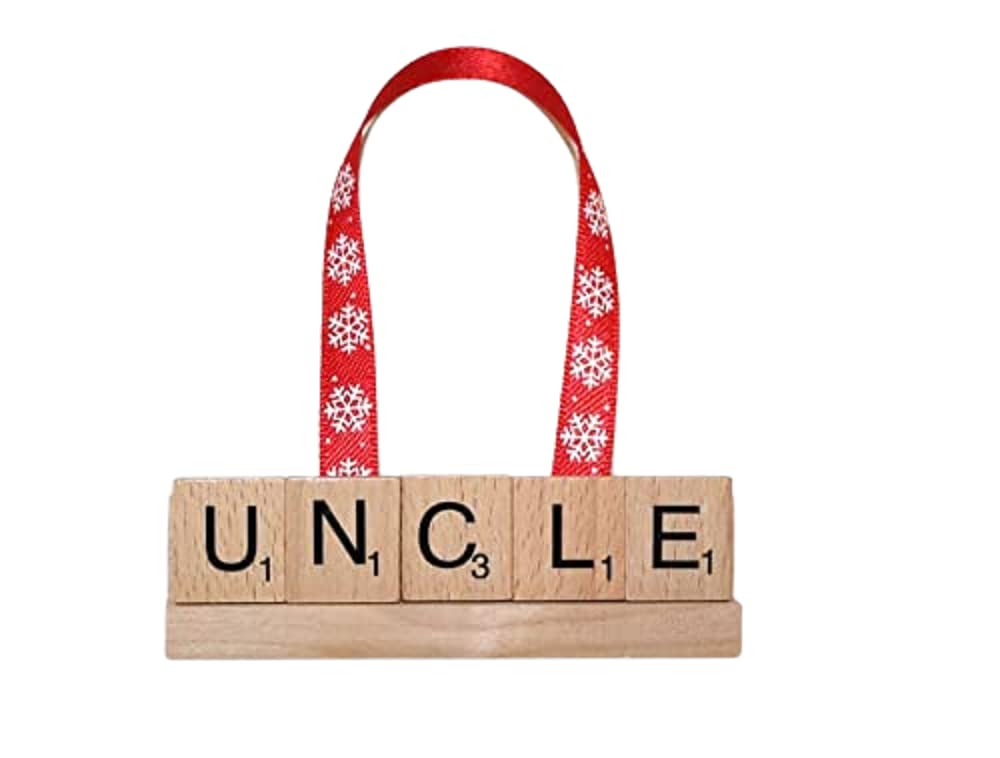 Hiding Place Boutique Uncle Ornament handmade scrabble tiles
