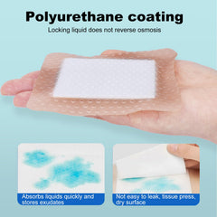 high absorbency foam core holds up to 15x weight in exudate