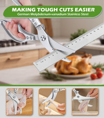 Spring-loaded poultry shears includes 2 spare springs