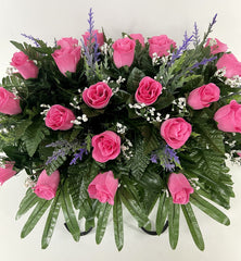 Adjustable legs of saddle securing arrangement to marker