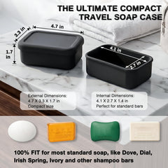 Internal draining tray and soap pad inside silicone case