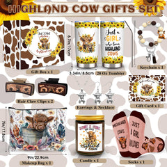 20 Oz Highland Cow tumbler with double-wall insulation and sunflower design