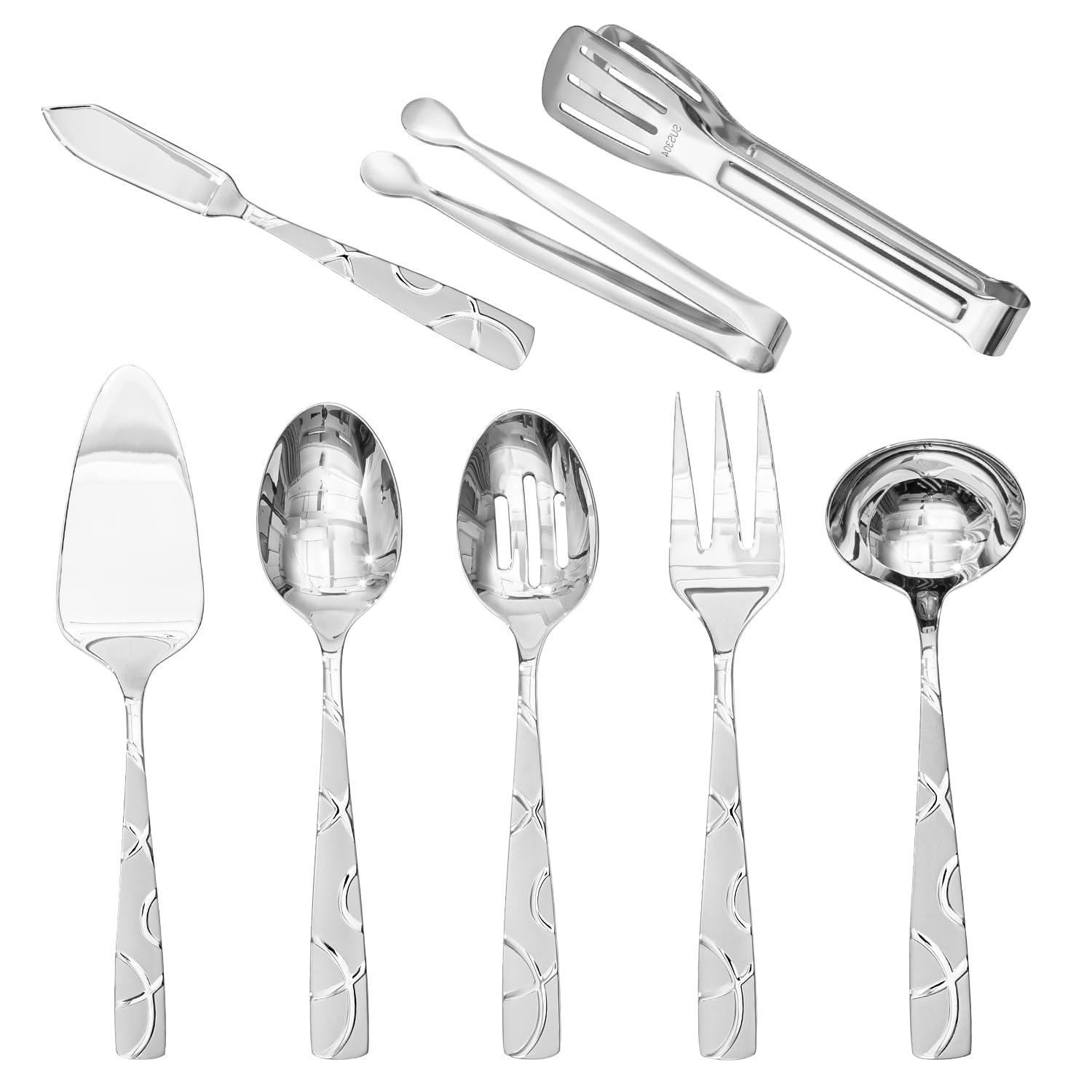HIKAA 8-piece serving set with floral design handles