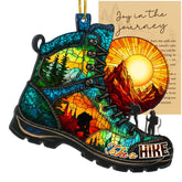 Hiking Christmas Ornament 2025 acrylic hiking boot design
