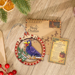 White Elephant gift crow ornament ready to gift