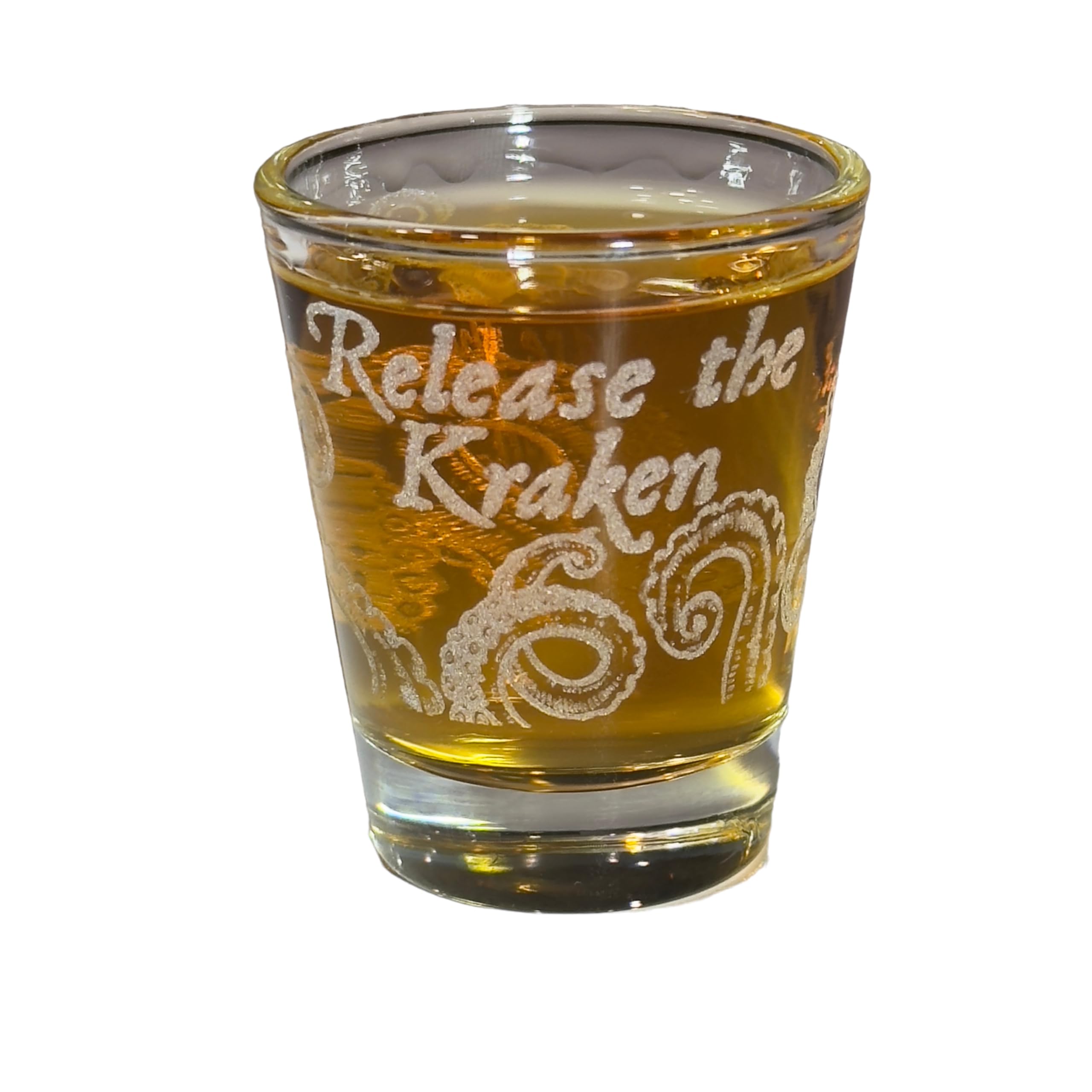 Hip Flask Plus 2oz Release the Kraken Shotglass LASER