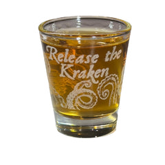 Hip Flask Plus 2oz Release the Kraken Shotglass LASER