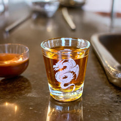 Hip Flask Plus shot glass Flying Dragon 2oz image 4