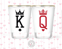 His and Hers frosted shot glasses in a 2-Piece set