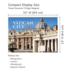 Historic Vatican architecture photo magnet on metal surface