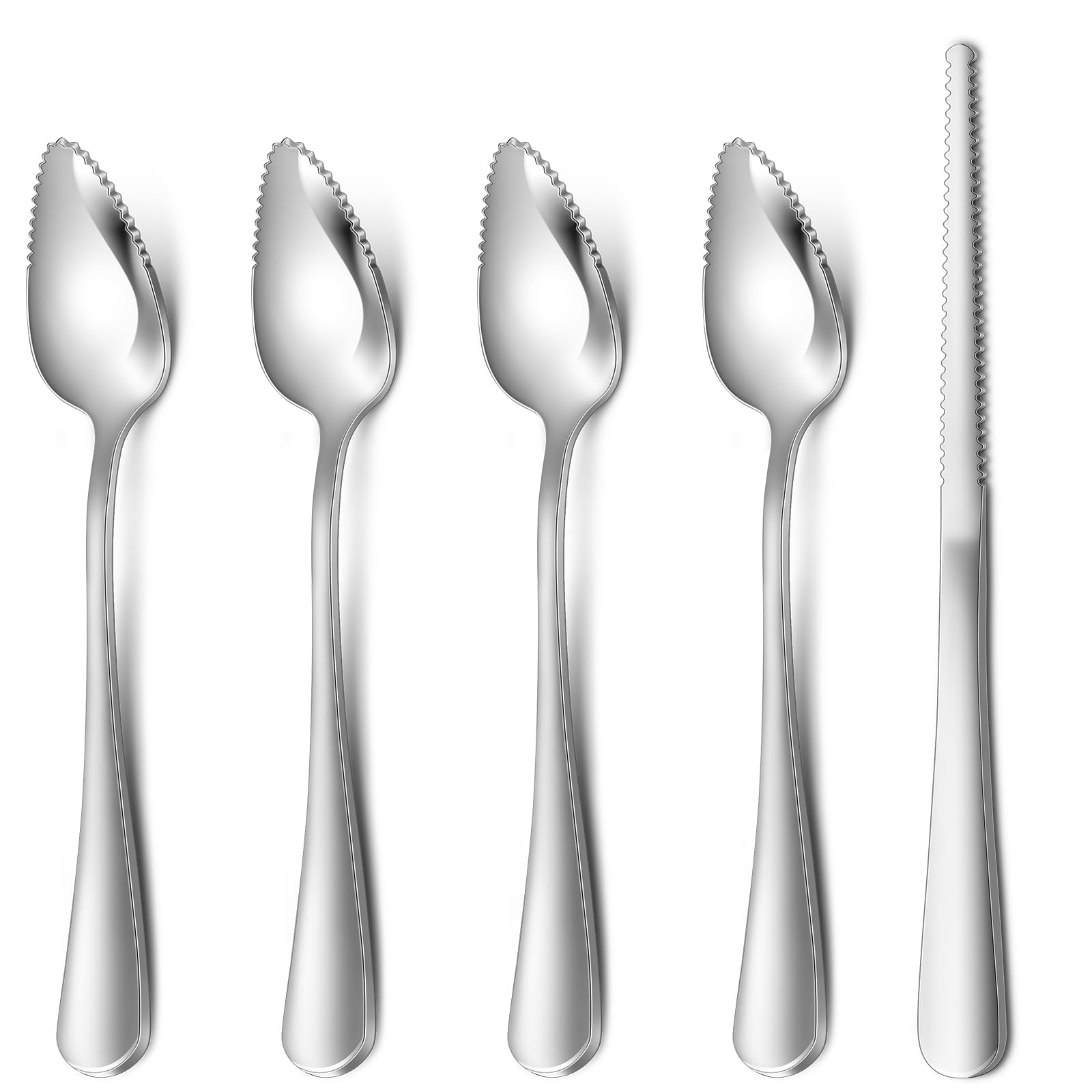 Hiware grapefruit spoons and knife 4piece stainless steel set