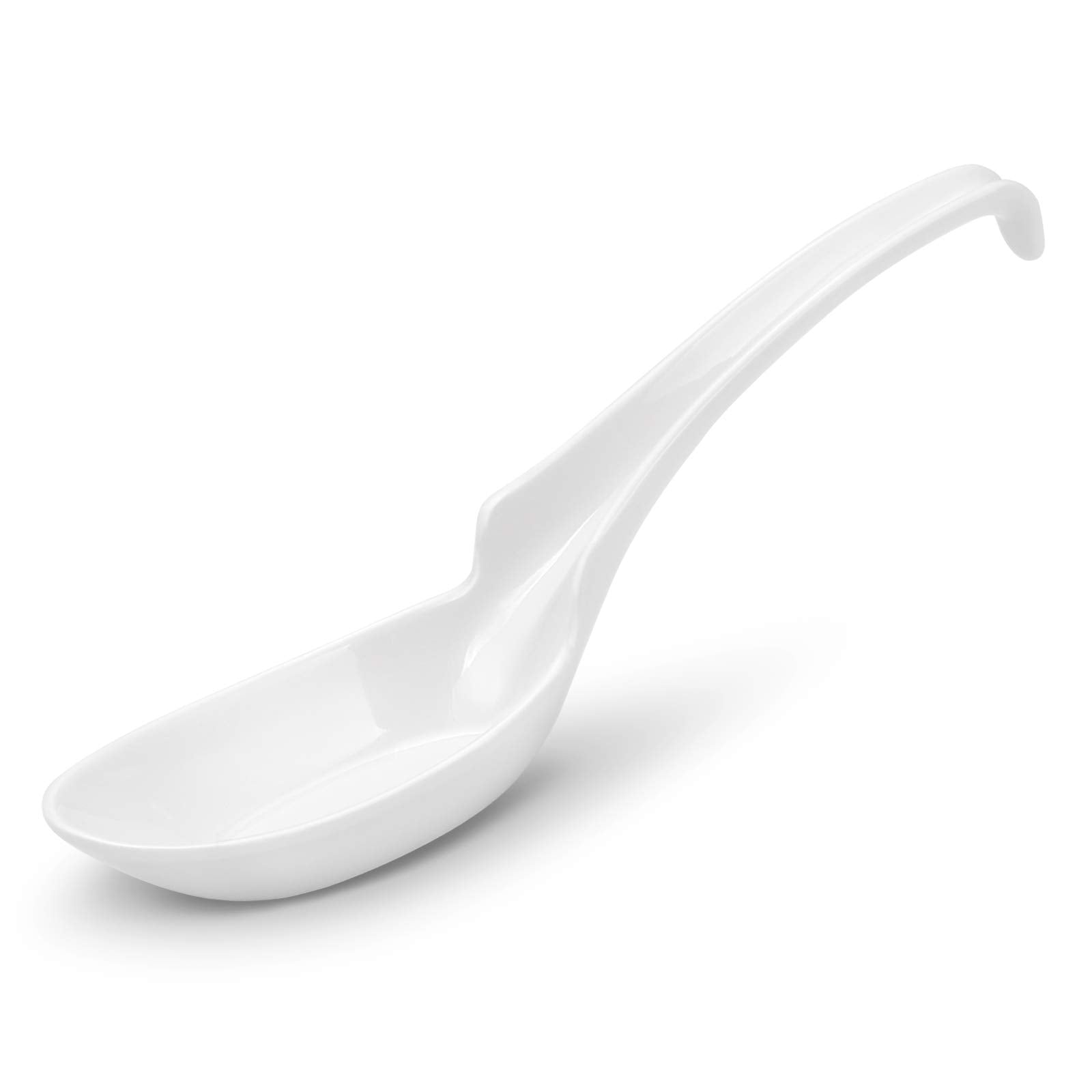 Hiware white 12-piece Asian soup spoons set
