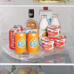 HIYOHIYO Clear Lazy Susan Organizer for Refrigerator 13.7D x 10.23W