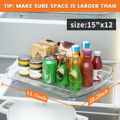 Rectangular fridge lazy susan turntable designed for cabinet and pantry