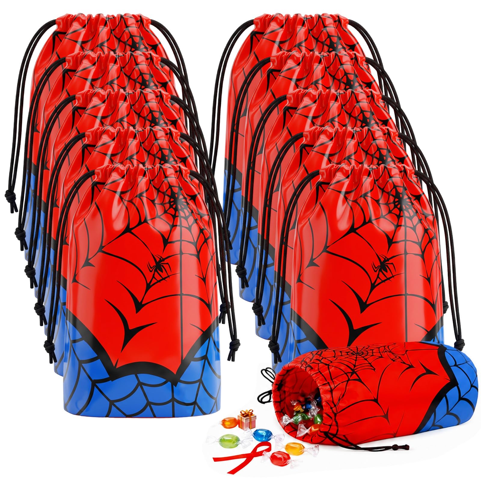 HLHLLSW 50Pcs Spider Web Theme Drawstring Party Bags product image