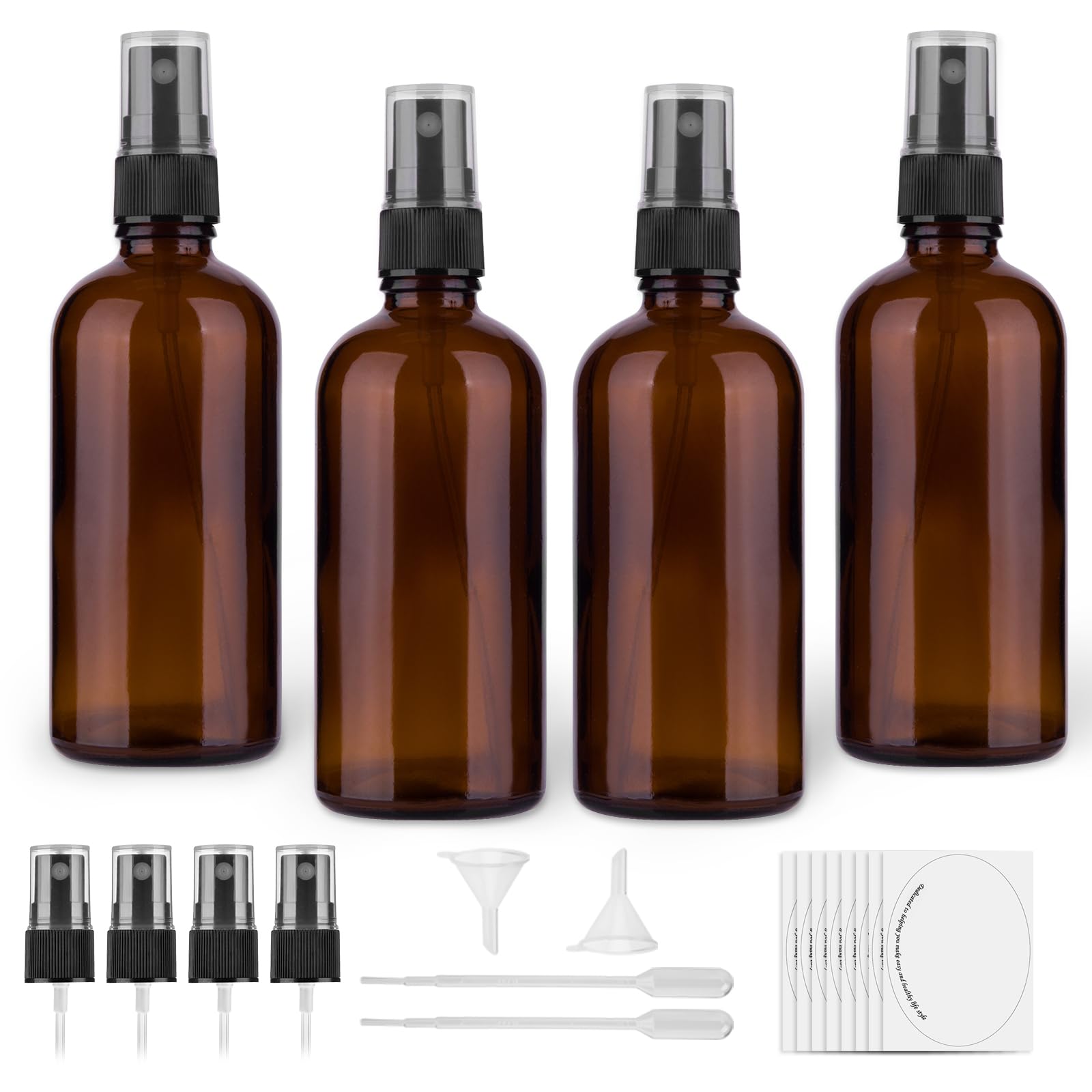 hmaimas amber glass spray bottle 4oz set of 4 brown