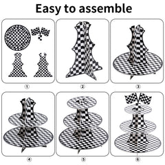 Black and white checkered car party decorations packaging image