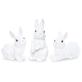 Hmxpls 3 Pcs Easter Rabbit Figurines set of three antique finish bunnies for table garden