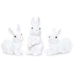 Hmxpls 3 Pcs Easter Rabbit Figurines set of three antique finish bunnies for table garden