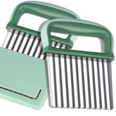HNYYZL Crinkle Cutter two piece wavy stainless steel set