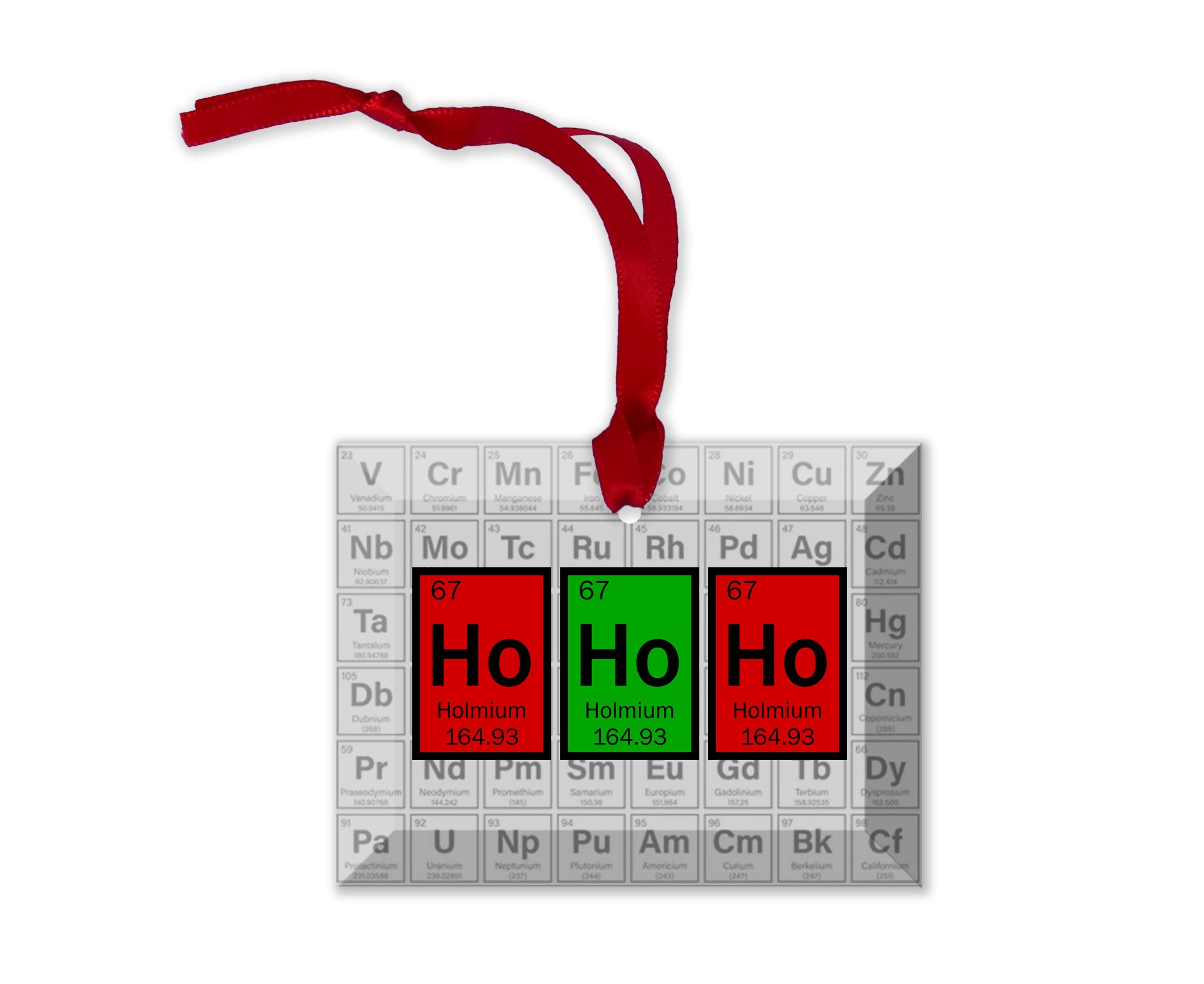 Ho Ho Ho Periodic Table of Elements glass ornament 3 1/2 inch wide