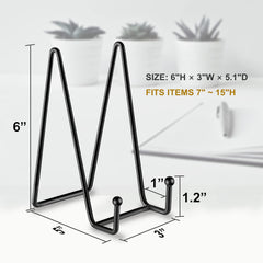 Matte black iron plate easel by Hoewina