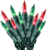 Holiday Pride red and green Christmas lights on green wire