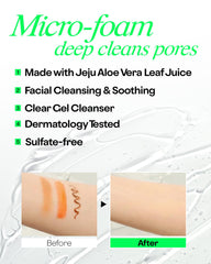 Gel to foam cleansing action lifting sebum