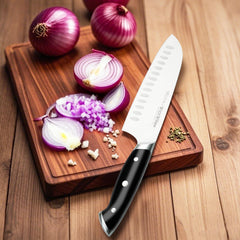 Hollow edge blade Santoku Knife Velina Series