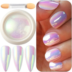 Jar of Holographic Unicorn Chrome Nail Powder 1g