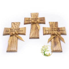 Holy Land made cross with US carved customization