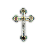 Holy Land Crucifix Wall Cross hand carved olive wood with mother of pearl