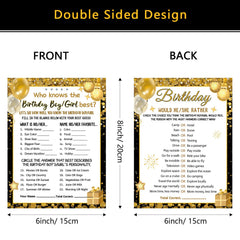 6x8 inch birthday game cards for party activities by HOMANGA